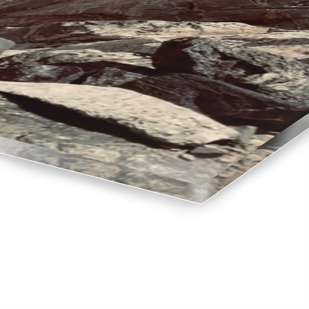 Mountain Climb Acrylic Print — Vintage Alpine Peak Photo with French Cleat Hanging