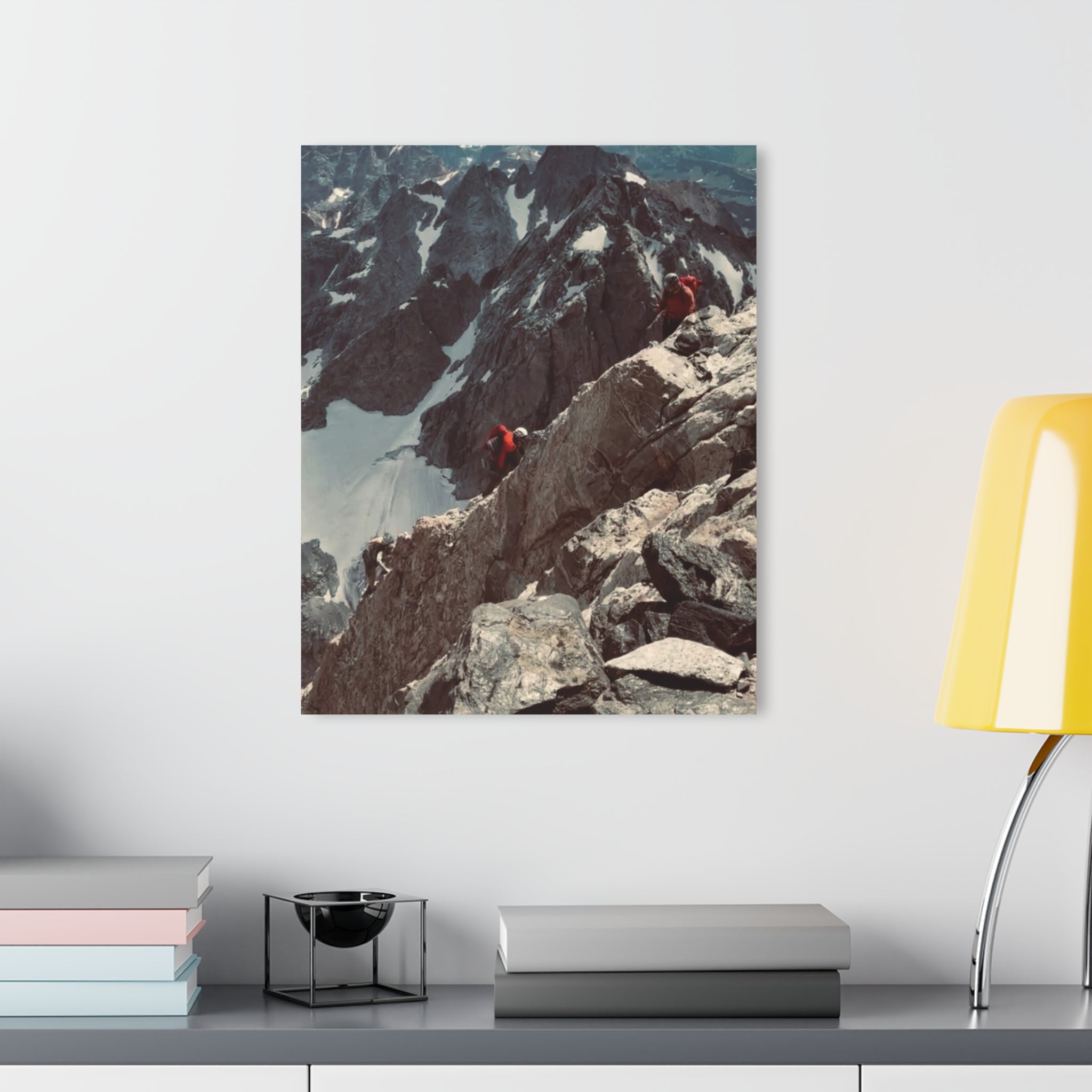 Mountain Climb Acrylic Print — Vintage Alpine Peak Photo with French Cleat Hanging