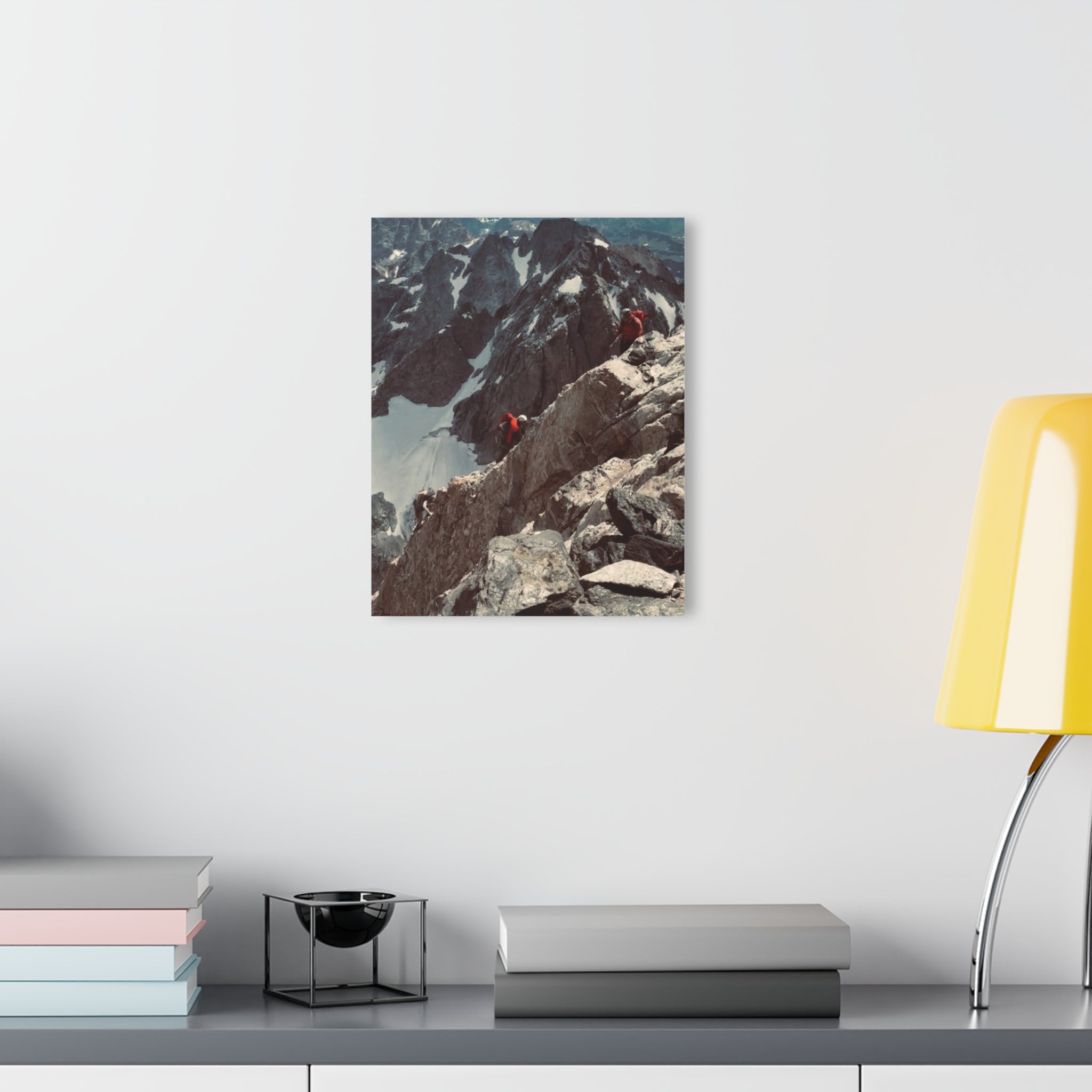 Mountain Climb Acrylic Print — Vintage Alpine Peak Photo with French Cleat Hanging