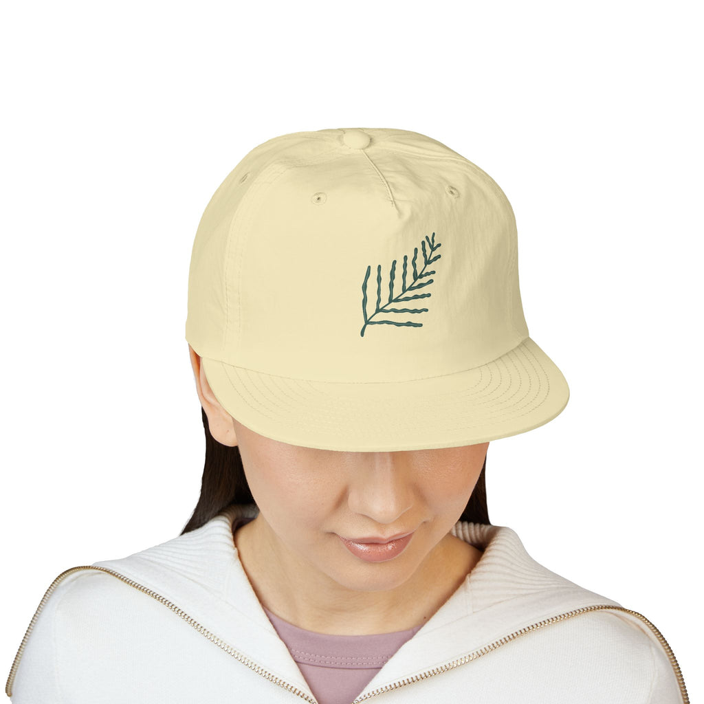 Surf Cap - Minimal Palm Leaf Embroidered Surf Hat