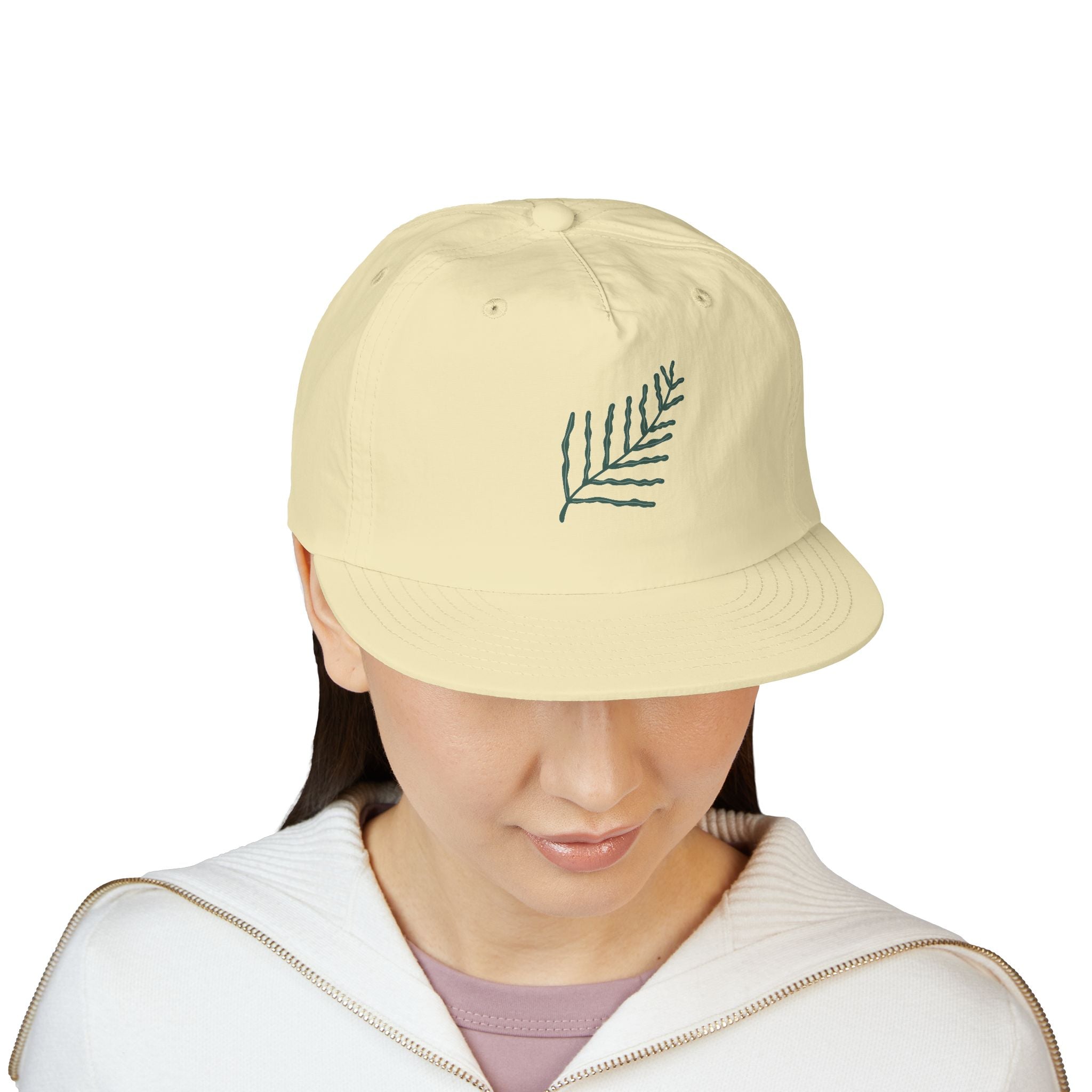 Surf Cap - Minimal Palm Leaf Embroidered Surf Hat