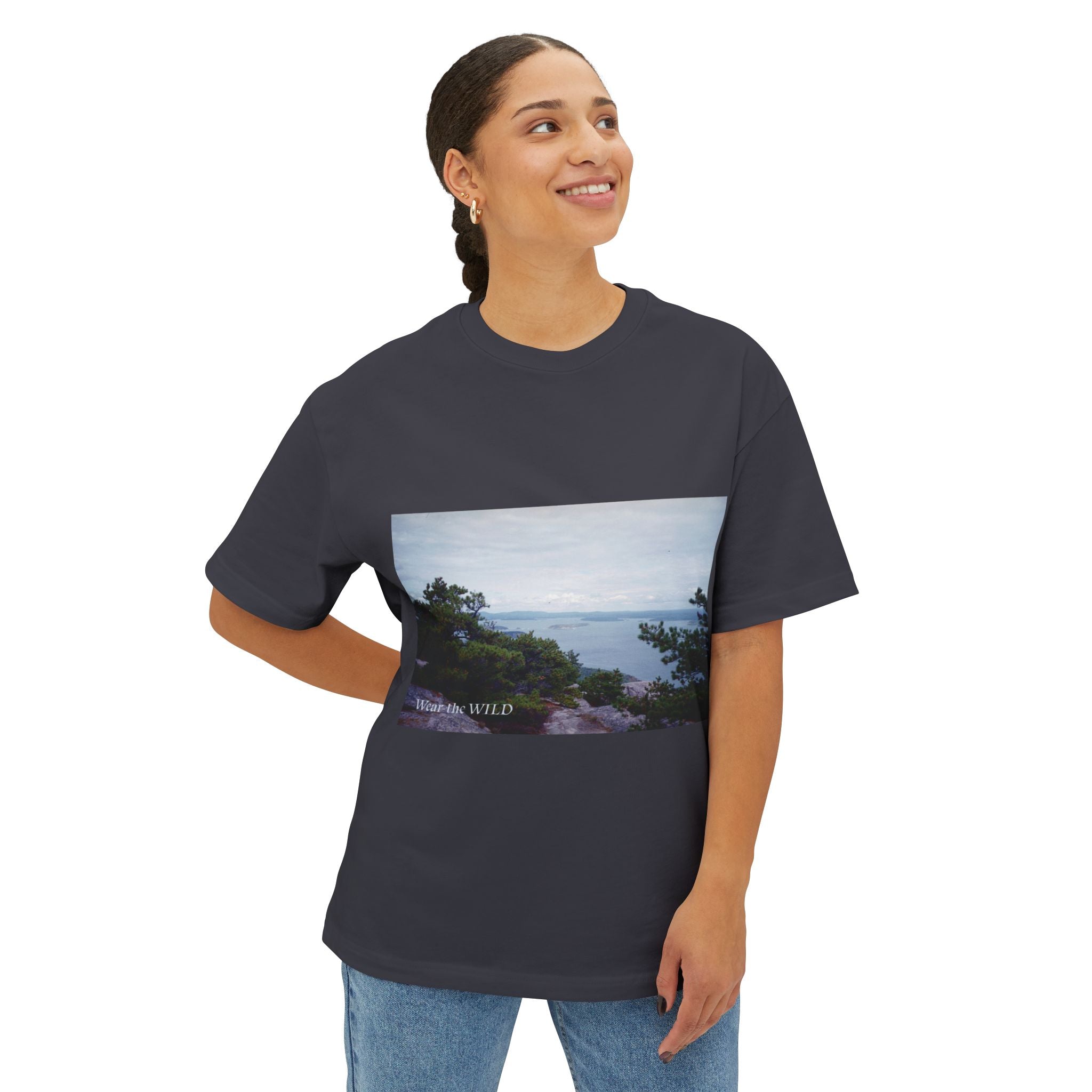 Coastal View Graphic Tee — Wander Wild Oversized Boxy T-Shirt