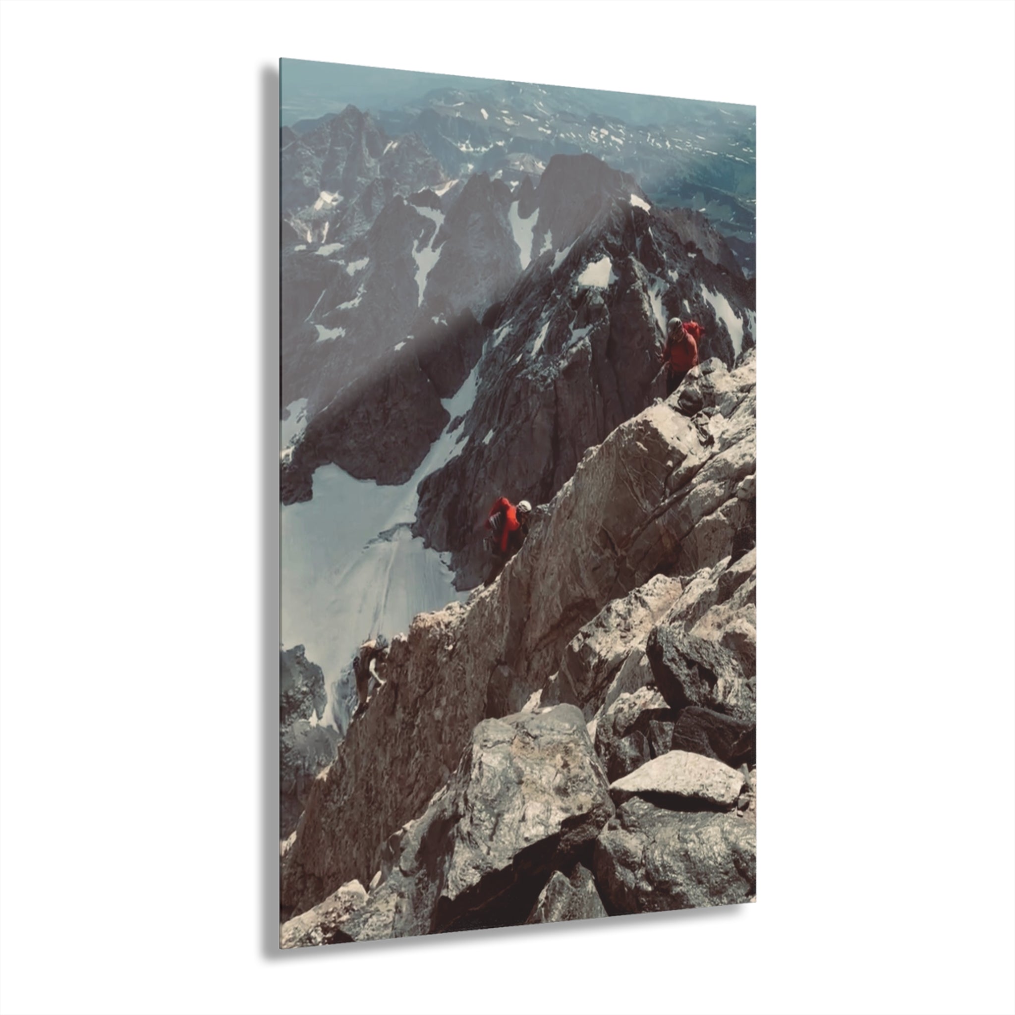 Mountain Climb Acrylic Print — Vintage Alpine Peak Photo with French Cleat Hanging