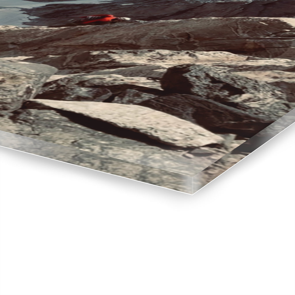 Mountain Climb Acrylic Print — Vintage Alpine Peak Photo with French Cleat Hanging