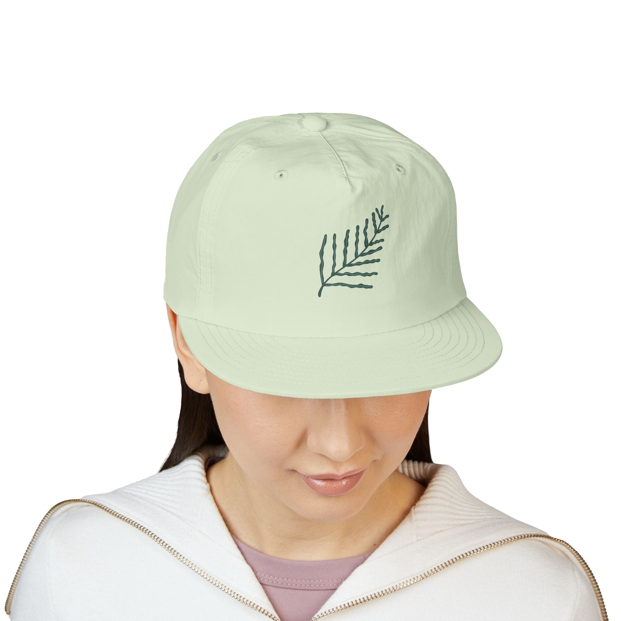 Surf Cap - Minimal Palm Leaf Embroidered Surf Hat