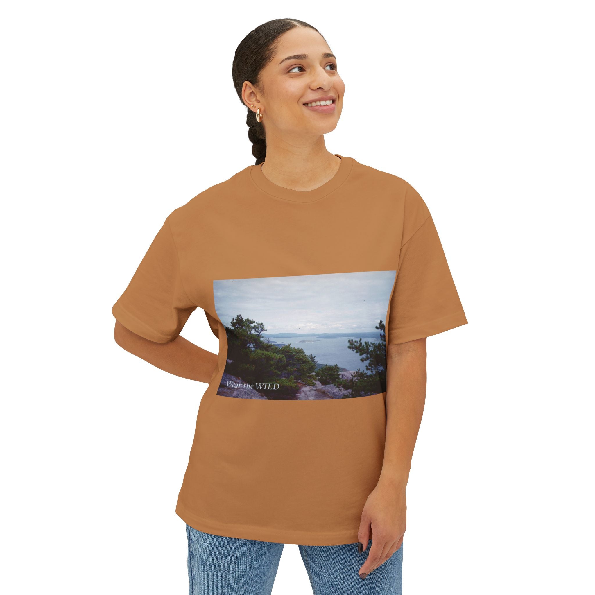 Coastal View Graphic Tee — Wander Wild Oversized Boxy T-Shirt