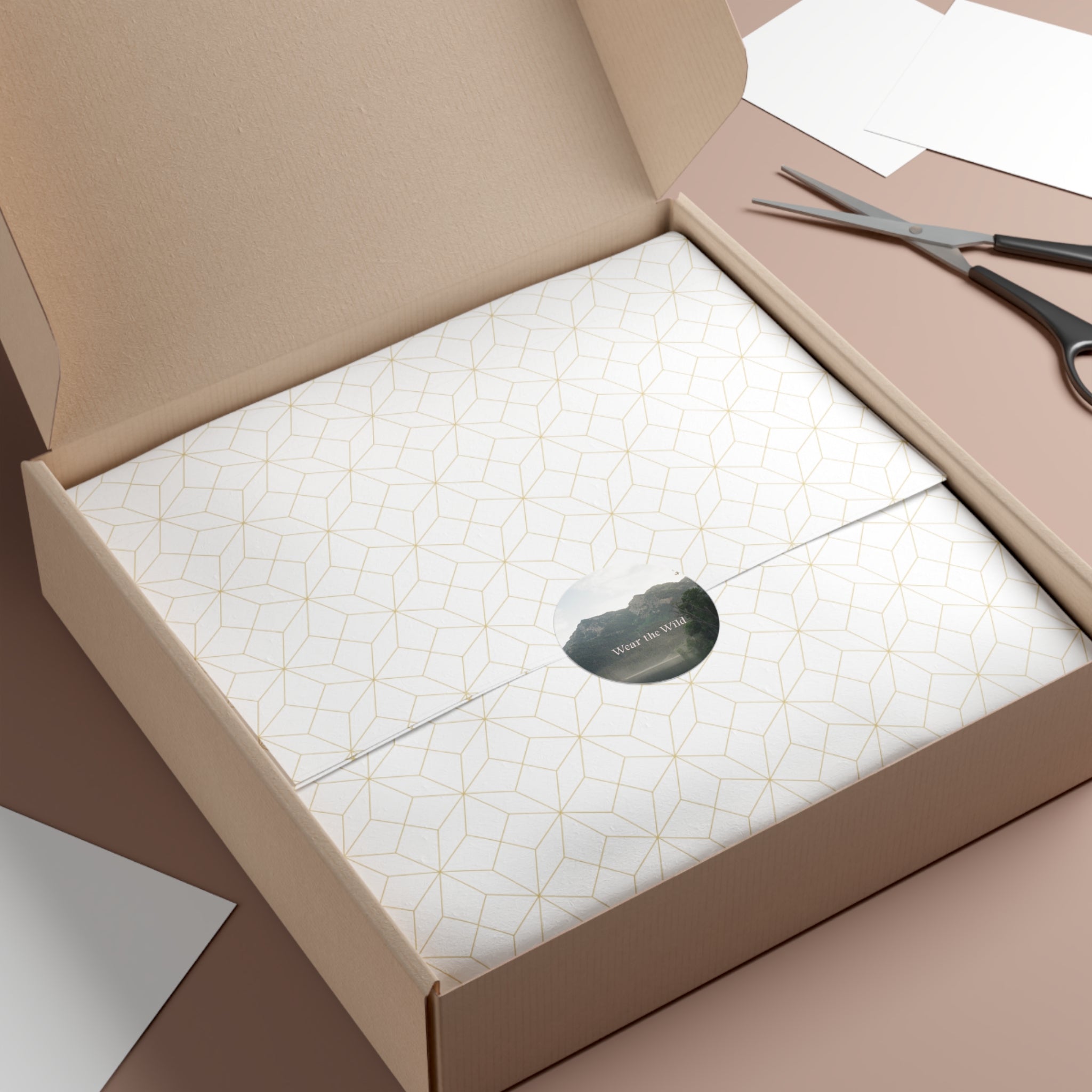 Round Vinyl Sticker — "Wear the Wild" Mountain Nature Décor