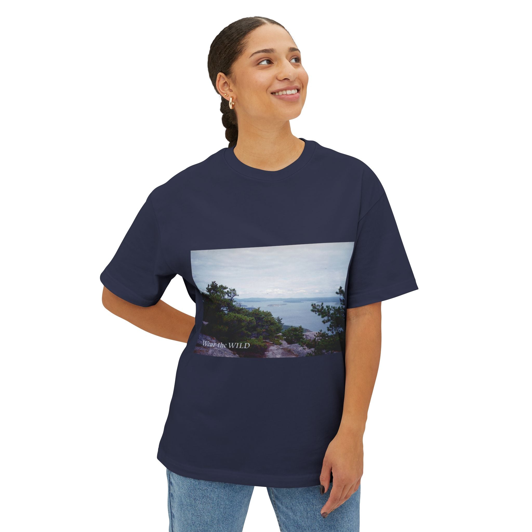Coastal View Graphic Tee — Wander Wild Oversized Boxy T-Shirt