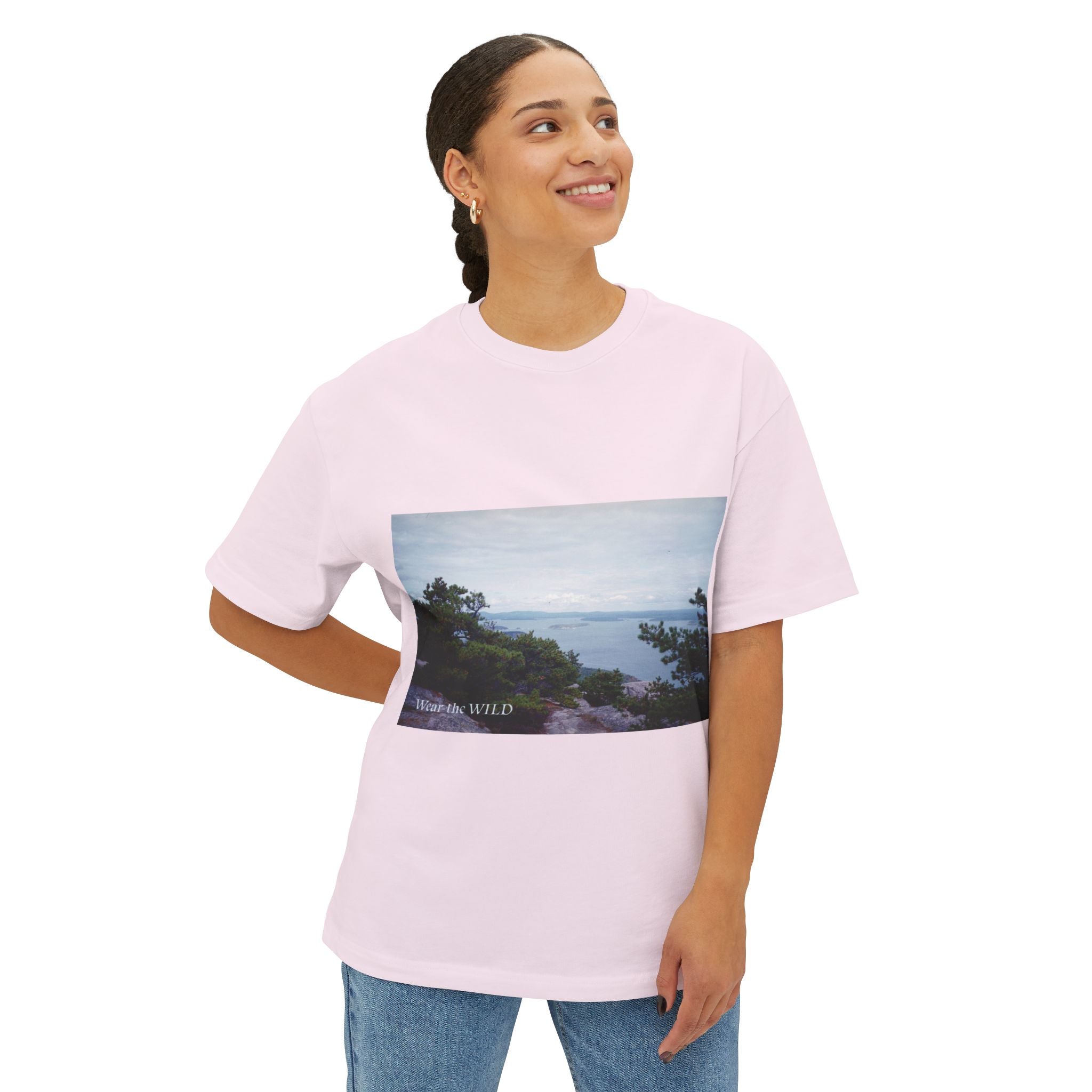 Coastal View Graphic Tee — Wander Wild Oversized Boxy T-Shirt