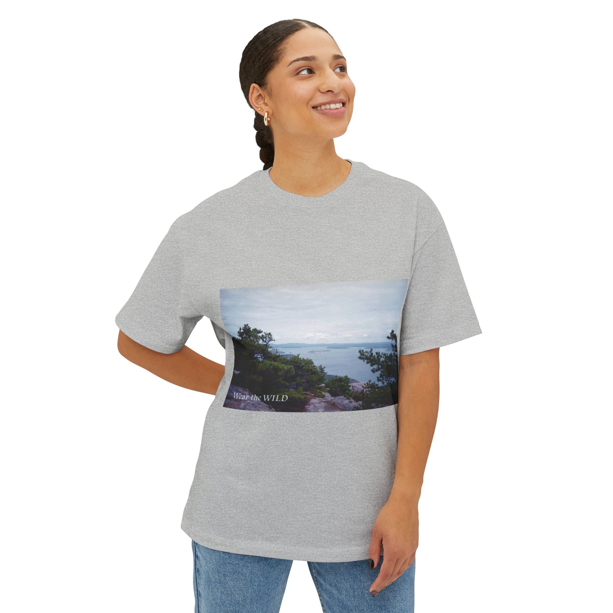 Coastal View Graphic Tee — Wander Wild Oversized Boxy T-Shirt