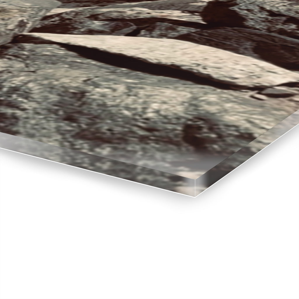 Mountain Climb Acrylic Print — Vintage Alpine Peak Photo with French Cleat Hanging