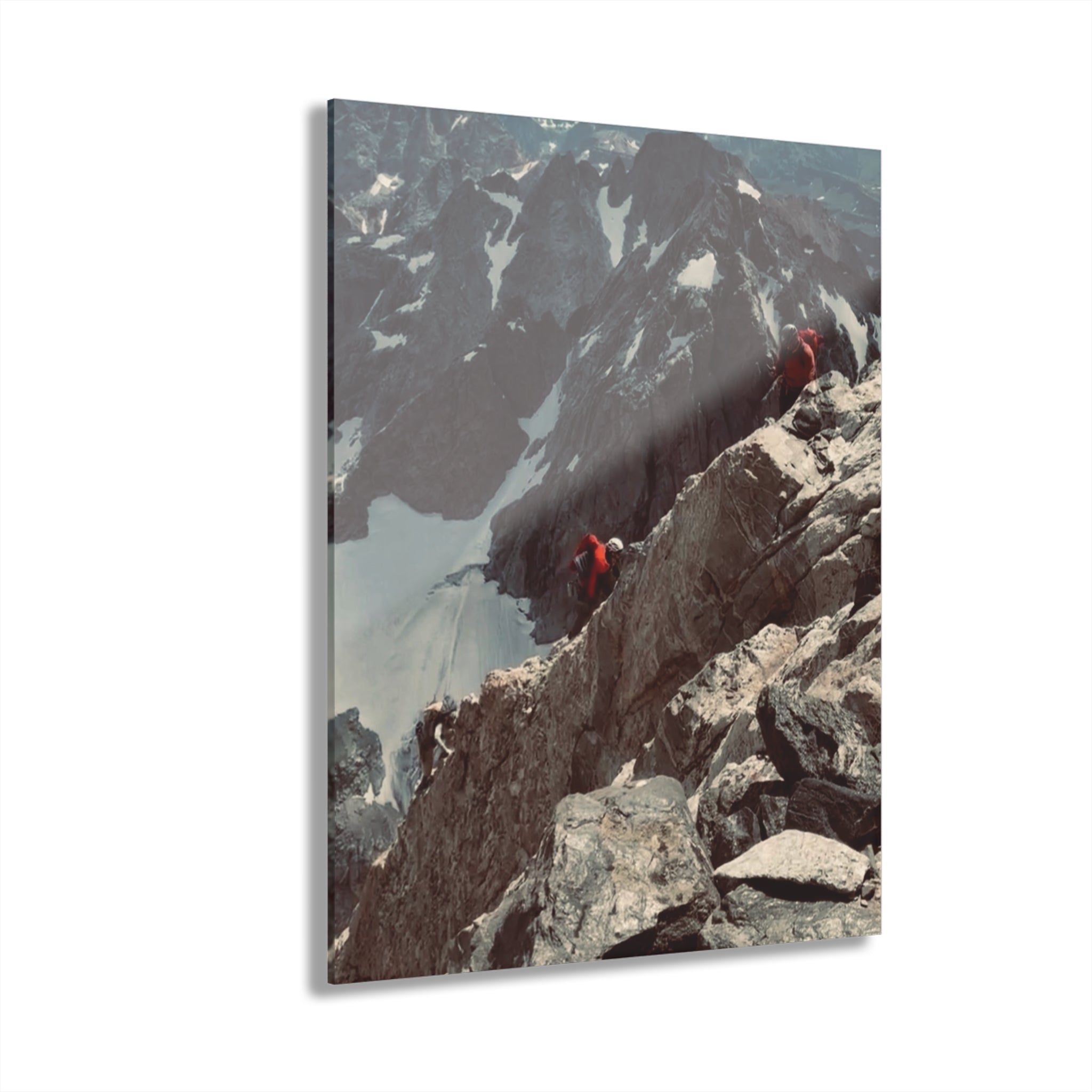 Mountain Climb Acrylic Print — Vintage Alpine Peak Photo with French Cleat Hanging
