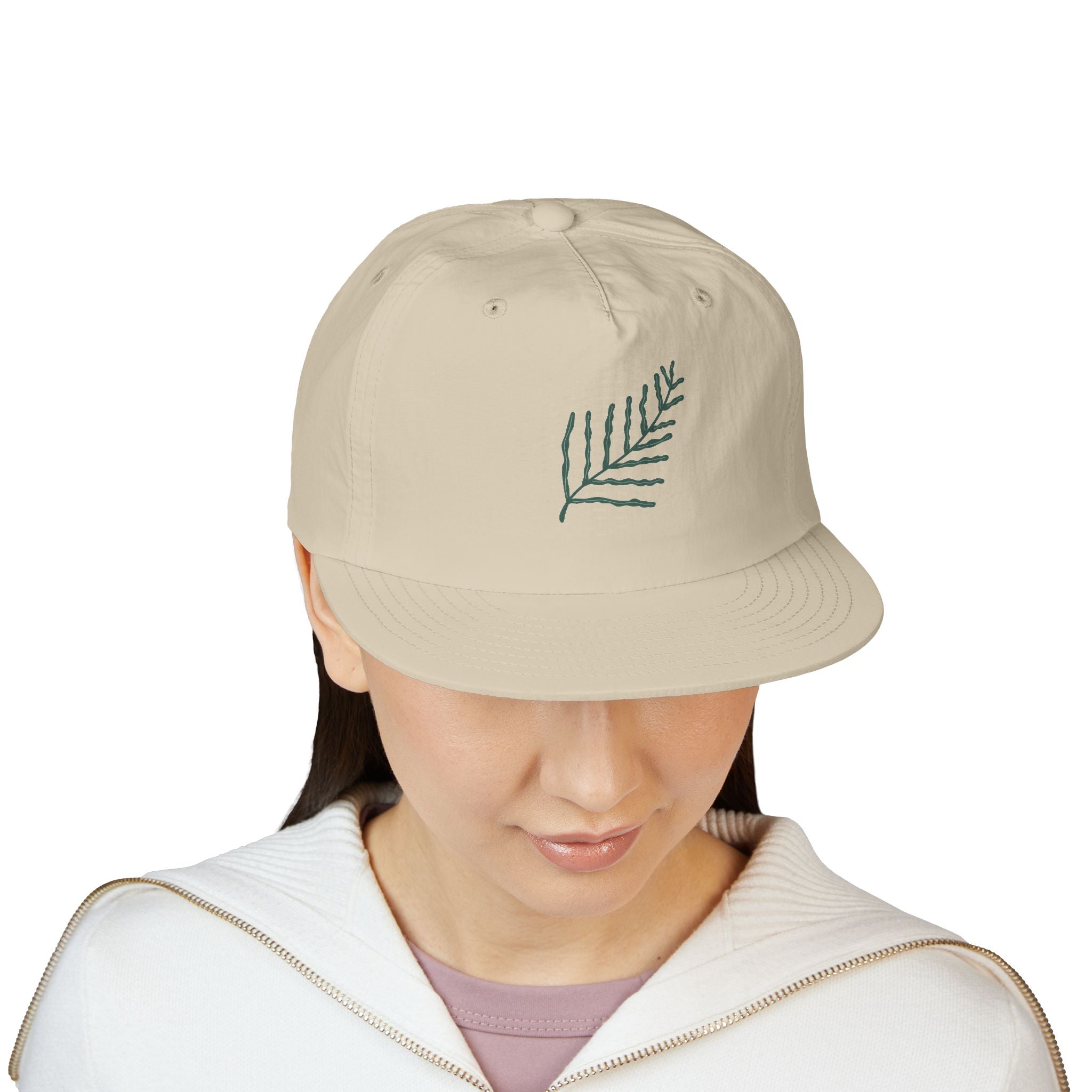 Surf Cap - Minimal Palm Leaf Embroidered Surf Hat