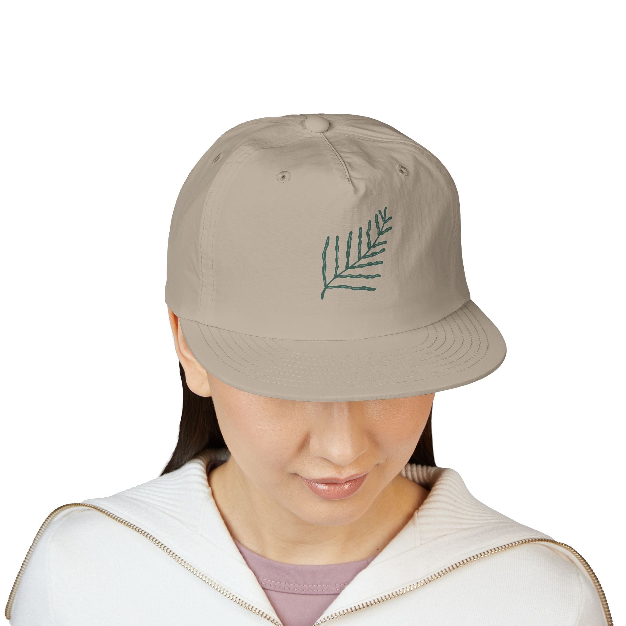 Surf Cap - Minimal Palm Leaf Embroidered Surf Hat
