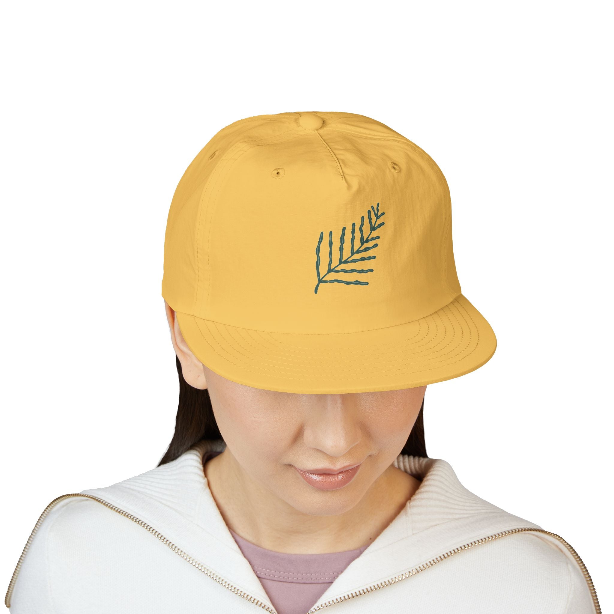 Surf Cap - Minimal Palm Leaf Embroidered Surf Hat