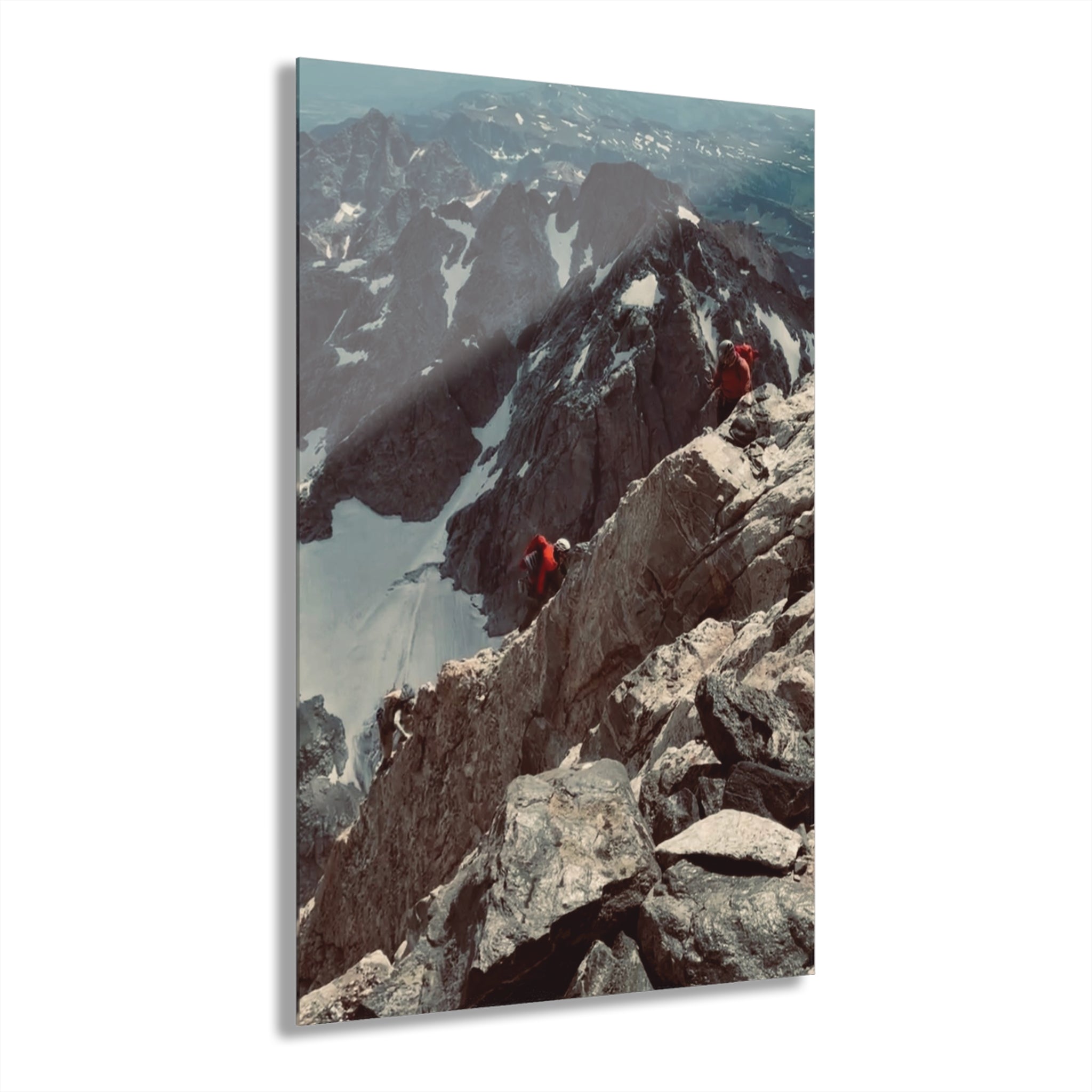 Mountain Climb Acrylic Print — Vintage Alpine Peak Photo with French Cleat Hanging