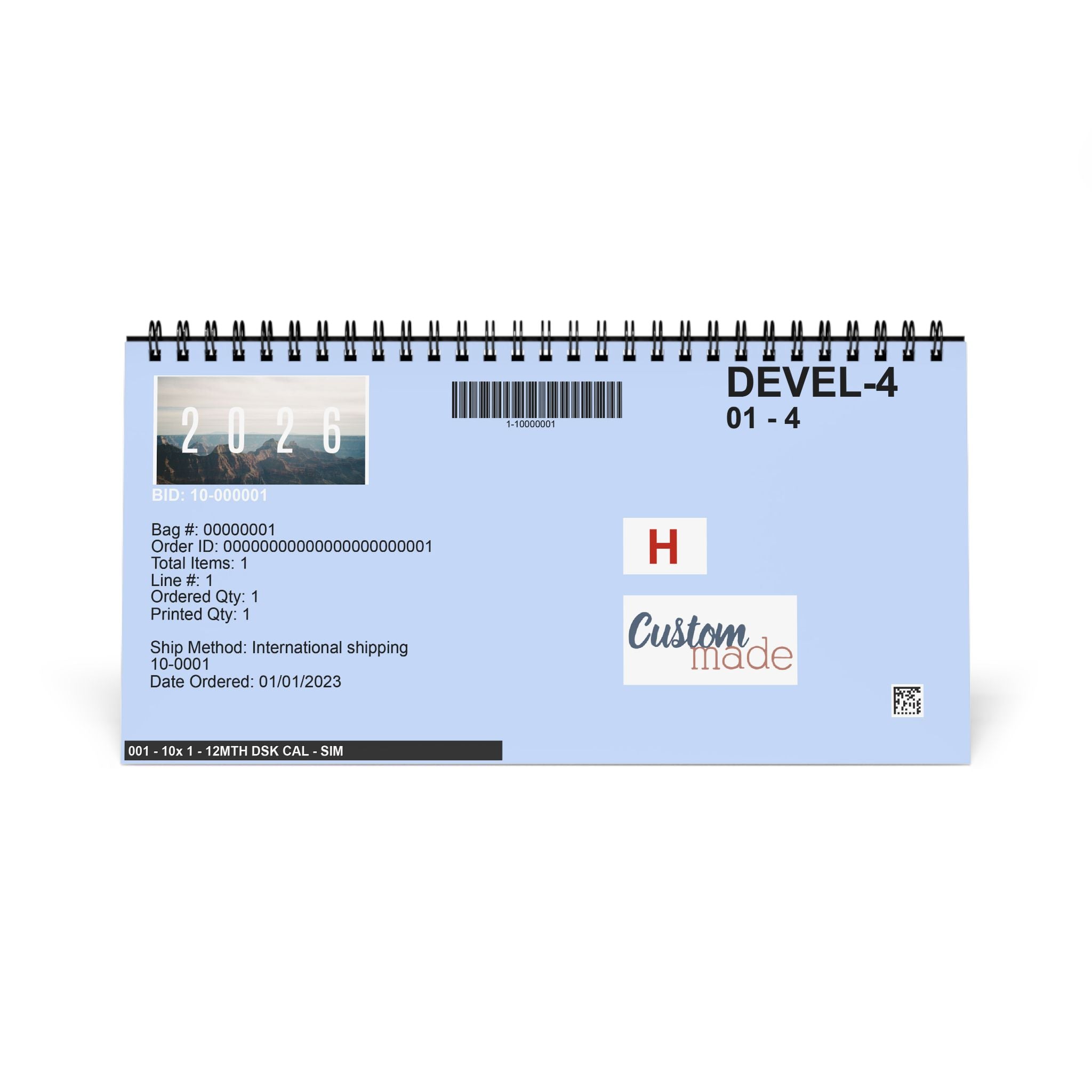 2026 Scenic Desktop Calendar — Mountain & Forest Grid Planner