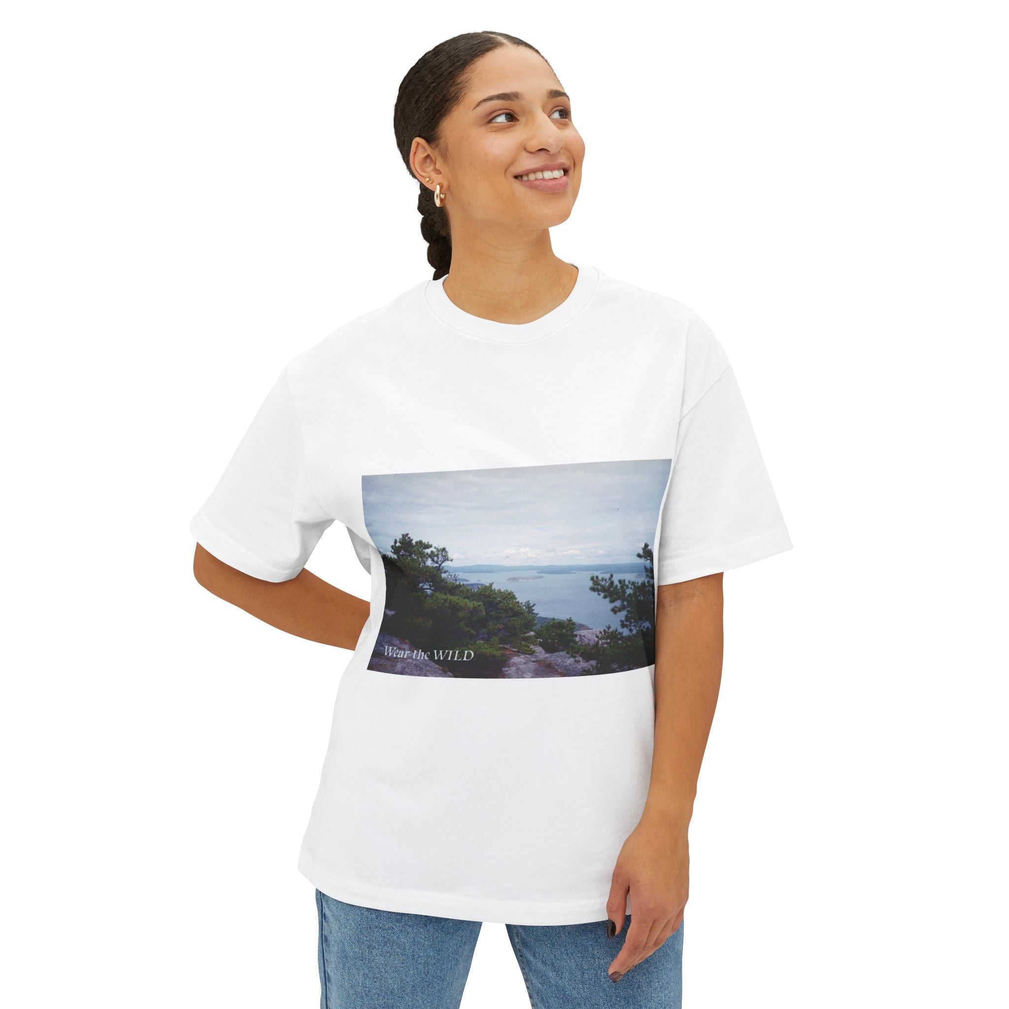 Coastal View Graphic Tee — Wander Wild Oversized Boxy T-Shirt